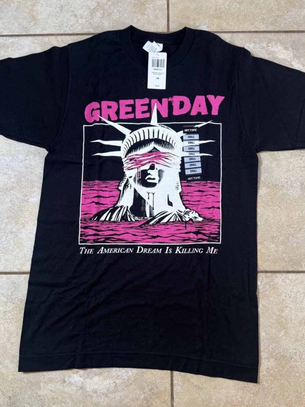 Green Day Blindfolded Lady Liberty T-Shirt Size SMALL New With Tags